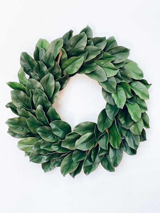 Magnolia Wreath for All Seasons, Year Round Front Door Wreath, Decor, Faux Greenery Wreath, Everyday Wreath, Southern Wreath, Simple Wreath